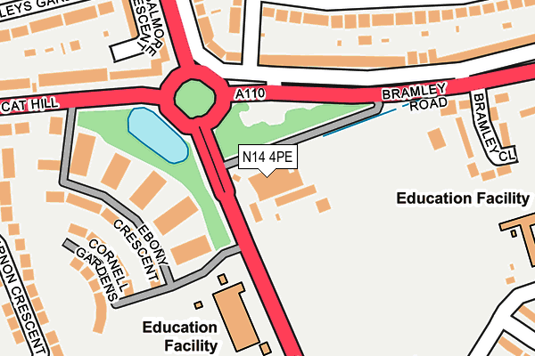 N14 4PE map - OS OpenMap – Local (Ordnance Survey) N14 4PE map - OS OpenMap – Local (Ordnance Survey)
