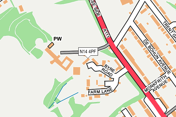 N14 4PF map - OS OpenMap – Local (Ordnance Survey) N14 4PF map - OS OpenMap – Local (Ordnance Survey)