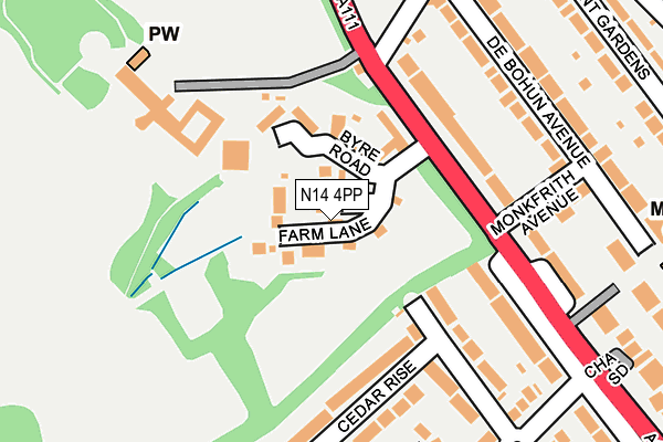 N14 4PP map - OS OpenMap – Local (Ordnance Survey) N14 4PP map - OS OpenMap – Local (Ordnance Survey)