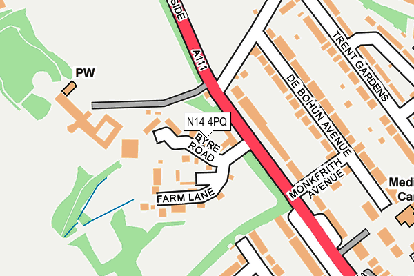 N14 4PQ map - OS OpenMap – Local (Ordnance Survey) N14 4PQ map - OS OpenMap – Local (Ordnance Survey)