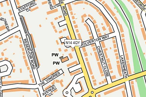 N14 4QY map - OS OpenMap – Local (Ordnance Survey) N14 4QY map - OS OpenMap – Local (Ordnance Survey)