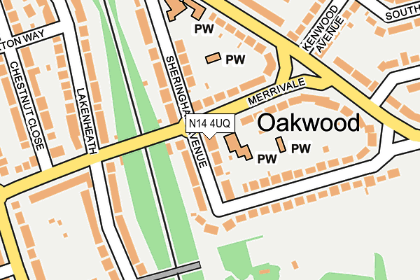 N14 4UQ map - OS OpenMap – Local (Ordnance Survey) N14 4UQ map - OS OpenMap – Local (Ordnance Survey)