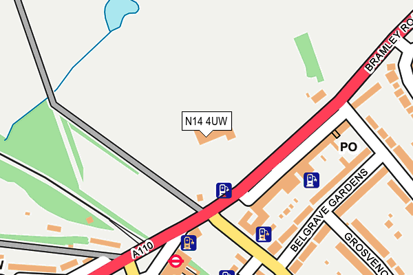 N14 4UW map - OS OpenMap – Local (Ordnance Survey) N14 4UW map - OS OpenMap – Local (Ordnance Survey)