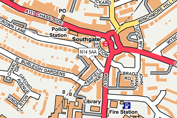 N14 5AA map - OS OpenMap – Local (Ordnance Survey) N14 5AA map - OS OpenMap – Local (Ordnance Survey)