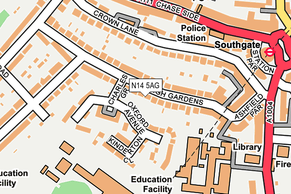 N14 5AG map - OS OpenMap – Local (Ordnance Survey) N14 5AG map - OS OpenMap – Local (Ordnance Survey)