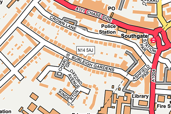 N14 5AJ map - OS OpenMap – Local (Ordnance Survey) N14 5AJ map - OS OpenMap – Local (Ordnance Survey)