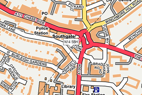 N14 5BH map - OS OpenMap – Local (Ordnance Survey) N14 5BH map - OS OpenMap – Local (Ordnance Survey)