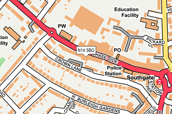 N14 5BQ map - OS OpenMap – Local (Ordnance Survey) N14 5BQ map - OS OpenMap – Local (Ordnance Survey)