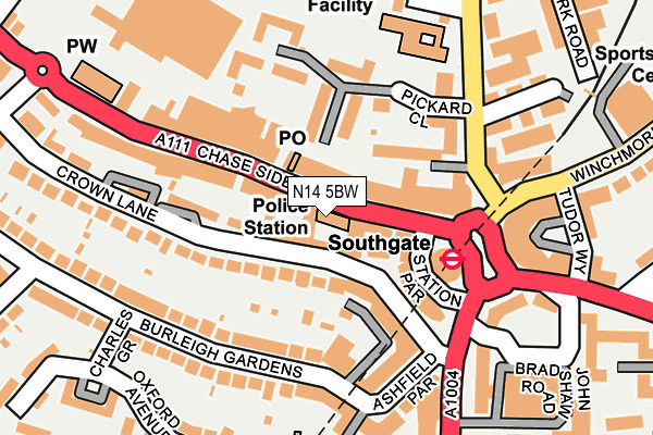 N14 5BW map - OS OpenMap – Local (Ordnance Survey) N14 5BW map - OS OpenMap – Local (Ordnance Survey)