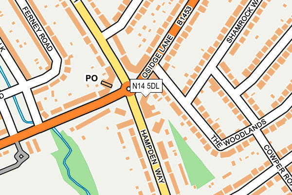 N14 5DL map - OS OpenMap – Local (Ordnance Survey) N14 5DL map - OS OpenMap – Local (Ordnance Survey)
