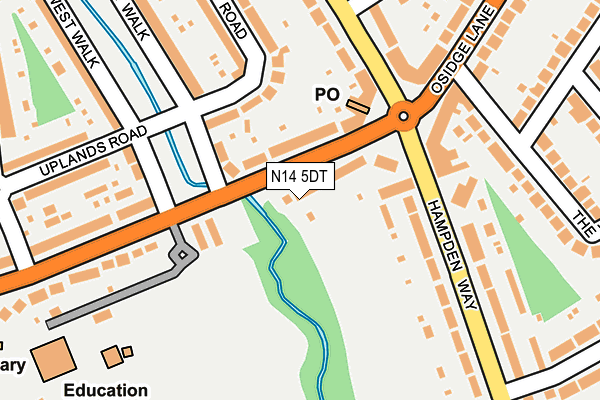N14 5DT map - OS OpenMap – Local (Ordnance Survey) N14 5DT map - OS OpenMap – Local (Ordnance Survey)
