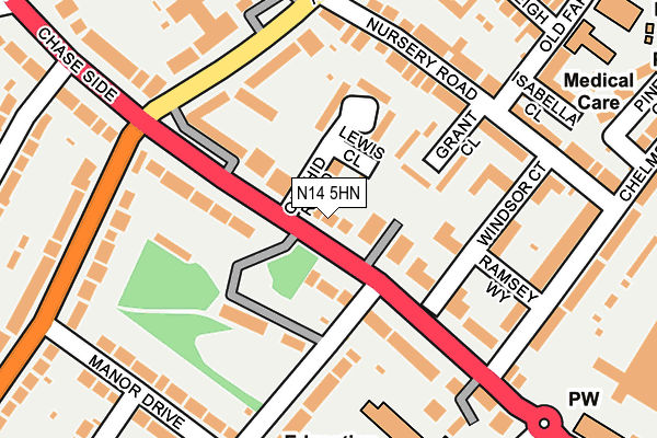 N14 5HN map - OS OpenMap – Local (Ordnance Survey) N14 5HN map - OS OpenMap – Local (Ordnance Survey)