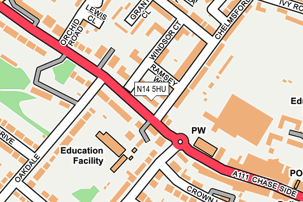 N14 5HU map - OS OpenMap – Local (Ordnance Survey) N14 5HU map - OS OpenMap – Local (Ordnance Survey)