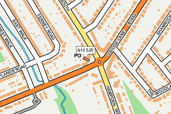 N14 5JR map - OS OpenMap – Local (Ordnance Survey) N14 5JR map - OS OpenMap – Local (Ordnance Survey)