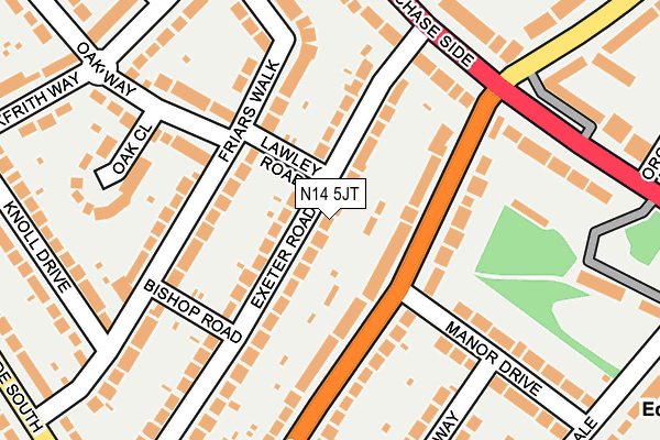 N14 5JT map - OS OpenMap – Local (Ordnance Survey) N14 5JT map - OS OpenMap – Local (Ordnance Survey)