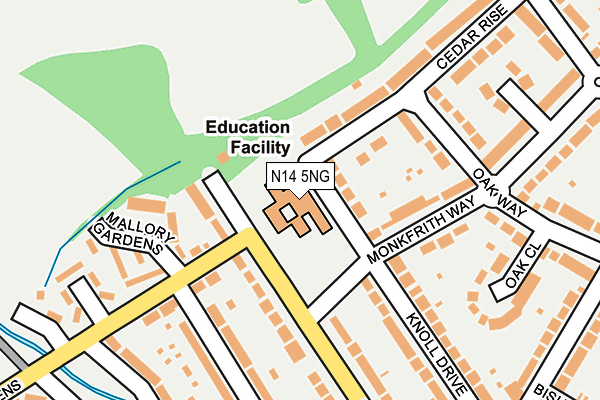 N14 5NG map - OS OpenMap – Local (Ordnance Survey) N14 5NG map - OS OpenMap – Local (Ordnance Survey)