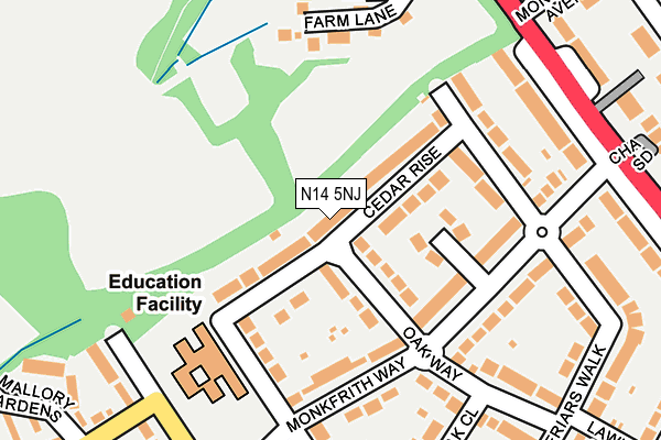 N14 5NJ map - OS OpenMap – Local (Ordnance Survey) N14 5NJ map - OS OpenMap – Local (Ordnance Survey)