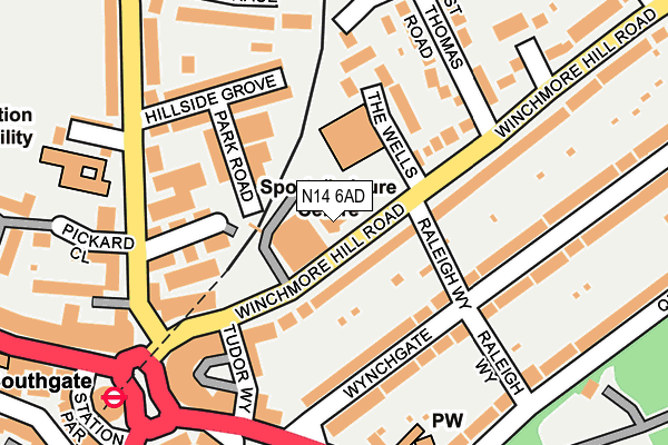 N14 6AD map - OS OpenMap – Local (Ordnance Survey) N14 6AD map - OS OpenMap – Local (Ordnance Survey)
