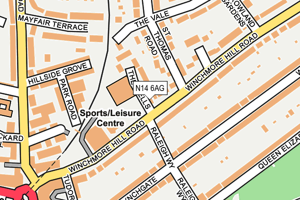 N14 6AG map - OS OpenMap – Local (Ordnance Survey) N14 6AG map - OS OpenMap – Local (Ordnance Survey)