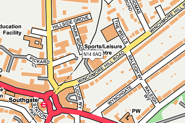 N14 6AQ map - OS OpenMap – Local (Ordnance Survey) N14 6AQ map - OS OpenMap – Local (Ordnance Survey)