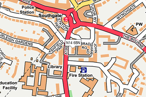 N14 6BN map - OS OpenMap – Local (Ordnance Survey) N14 6BN map - OS OpenMap – Local (Ordnance Survey)