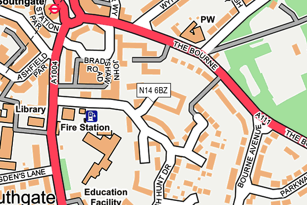 N14 6BZ map - OS OpenMap – Local (Ordnance Survey) N14 6BZ map - OS OpenMap – Local (Ordnance Survey)