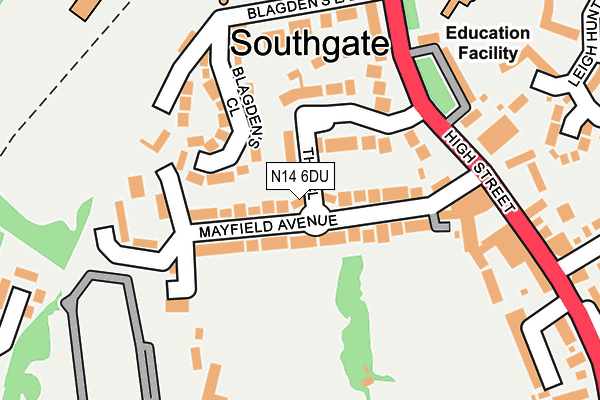 N14 6DU map - OS OpenMap – Local (Ordnance Survey) N14 6DU map - OS OpenMap – Local (Ordnance Survey)