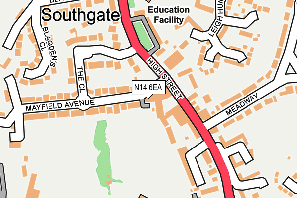 N14 6EA map - OS OpenMap – Local (Ordnance Survey) N14 6EA map - OS OpenMap – Local (Ordnance Survey)