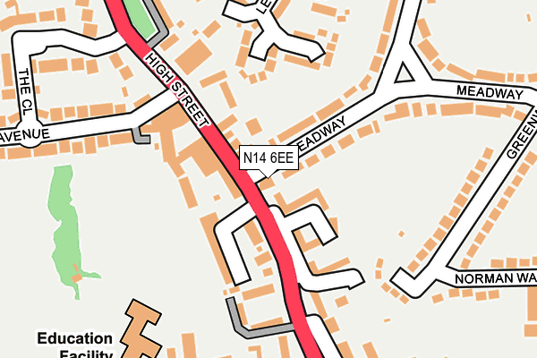 N14 6EE map - OS OpenMap – Local (Ordnance Survey) N14 6EE map - OS OpenMap – Local (Ordnance Survey)