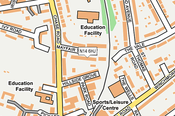 N14 6HJ map - OS OpenMap – Local (Ordnance Survey) N14 6HJ map - OS OpenMap – Local (Ordnance Survey)