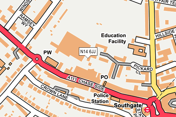 N14 6JJ map - OS OpenMap – Local (Ordnance Survey) N14 6JJ map - OS OpenMap – Local (Ordnance Survey)