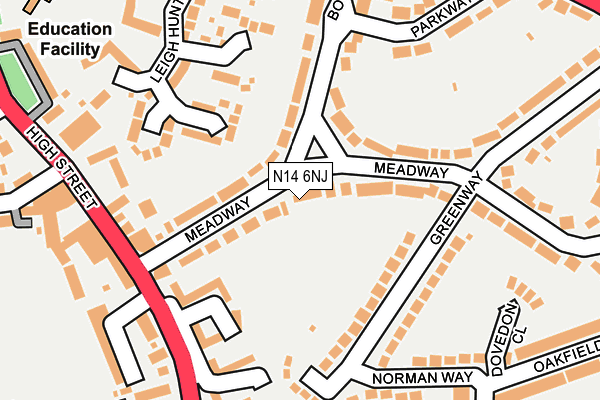 N14 6NJ map - OS OpenMap – Local (Ordnance Survey) N14 6NJ map - OS OpenMap – Local (Ordnance Survey)