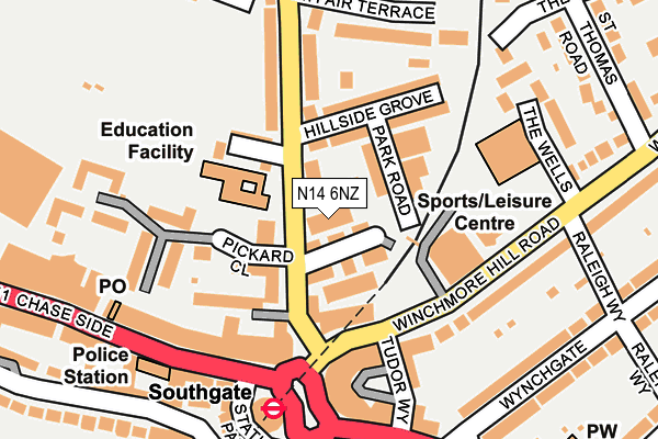 N14 6NZ map - OS OpenMap – Local (Ordnance Survey) N14 6NZ map - OS OpenMap – Local (Ordnance Survey)
