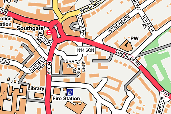 N14 6QN map - OS OpenMap – Local (Ordnance Survey) N14 6QN map - OS OpenMap – Local (Ordnance Survey)