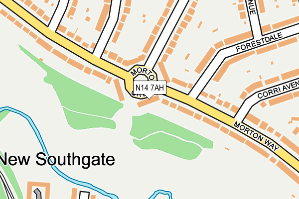 N14 7AH map - OS OpenMap – Local (Ordnance Survey) N14 7AH map - OS OpenMap – Local (Ordnance Survey)