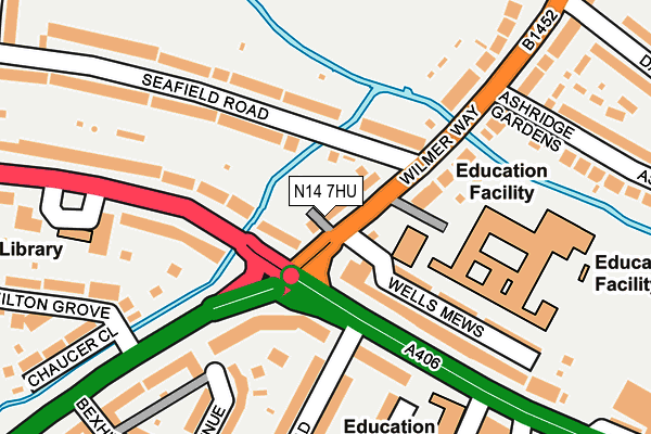 N14 7HU map - OS OpenMap – Local (Ordnance Survey) N14 7HU map - OS OpenMap – Local (Ordnance Survey)