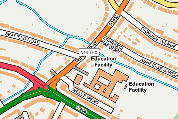 N14 7HX map - OS OpenMap – Local (Ordnance Survey) N14 7HX map - OS OpenMap – Local (Ordnance Survey)