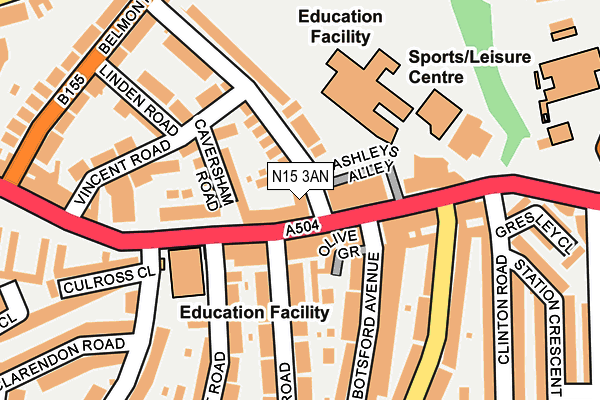 N15 3AN map - OS OpenMap – Local (Ordnance Survey) N15 3AN map - OS OpenMap – Local (Ordnance Survey)