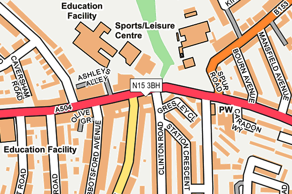 N15 3BH map - OS OpenMap – Local (Ordnance Survey) N15 3BH map - OS OpenMap – Local (Ordnance Survey)