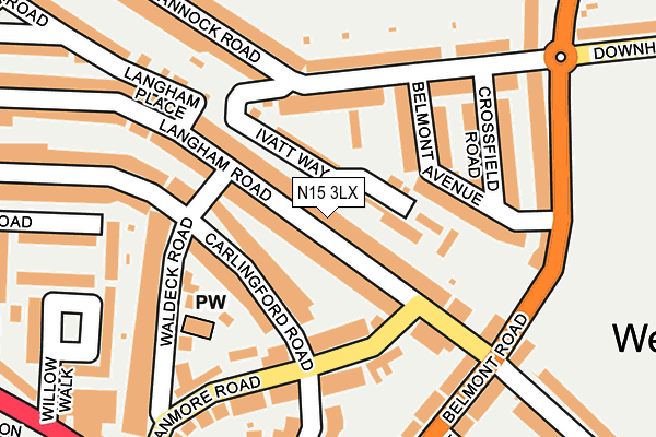 N15 3LX map - OS OpenMap – Local (Ordnance Survey) N15 3LX map - OS OpenMap – Local (Ordnance Survey)