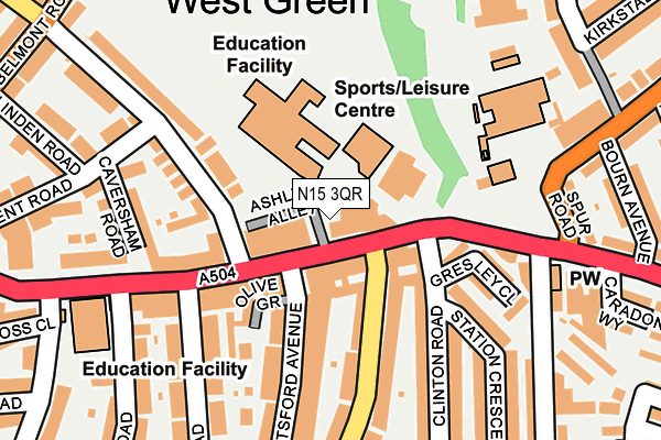 N15 3QR map - OS OpenMap – Local (Ordnance Survey) N15 3QR map - OS OpenMap – Local (Ordnance Survey)