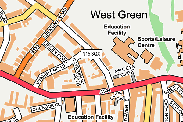 N15 3QX map - OS OpenMap – Local (Ordnance Survey) N15 3QX map - OS OpenMap – Local (Ordnance Survey)