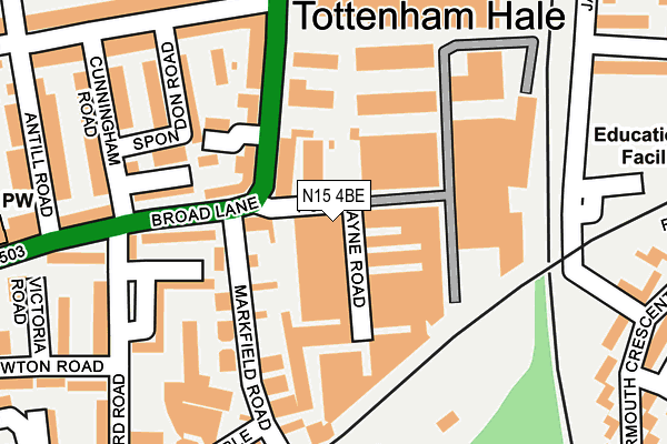 N15 4BE map - OS OpenMap – Local (Ordnance Survey) N15 4BE map - OS OpenMap – Local (Ordnance Survey)