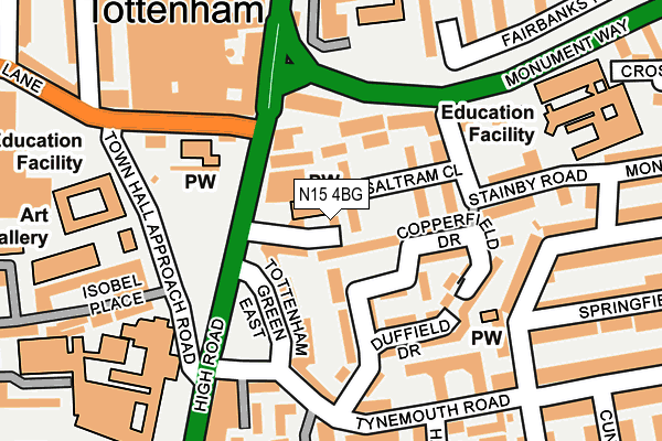 N15 4BG map - OS OpenMap – Local (Ordnance Survey) N15 4BG map - OS OpenMap – Local (Ordnance Survey)