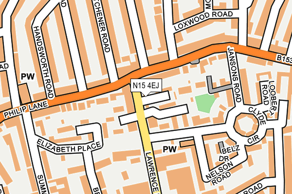 N15 4EJ map - OS OpenMap – Local (Ordnance Survey) N15 4EJ map - OS OpenMap – Local (Ordnance Survey)