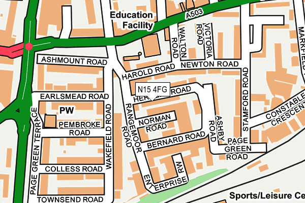 N15 4FG map - OS OpenMap – Local (Ordnance Survey) N15 4FG map - OS OpenMap – Local (Ordnance Survey)
