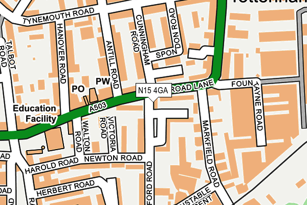 N15 4GA map - OS OpenMap – Local (Ordnance Survey) N15 4GA map - OS OpenMap – Local (Ordnance Survey)