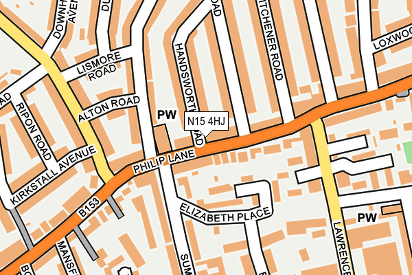 N15 4HJ map - OS OpenMap – Local (Ordnance Survey) N15 4HJ map - OS OpenMap – Local (Ordnance Survey)