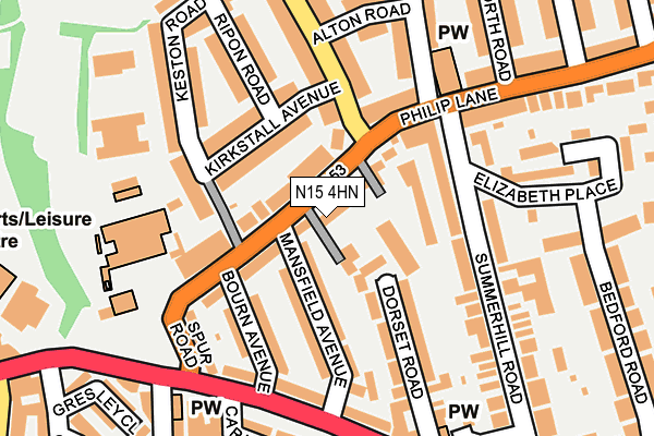 N15 4HN map - OS OpenMap – Local (Ordnance Survey) N15 4HN map - OS OpenMap – Local (Ordnance Survey)