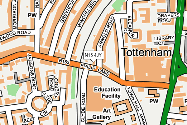 N15 4JY map - OS OpenMap – Local (Ordnance Survey) N15 4JY map - OS OpenMap – Local (Ordnance Survey)